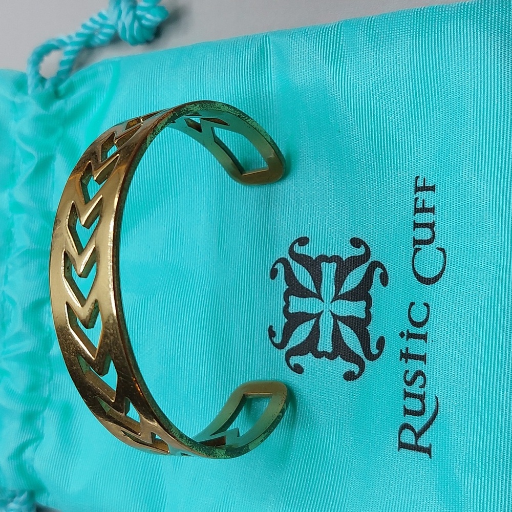 Rustic Cuff Gold Tone Directional Cutout Arrows Cuff Bracelet